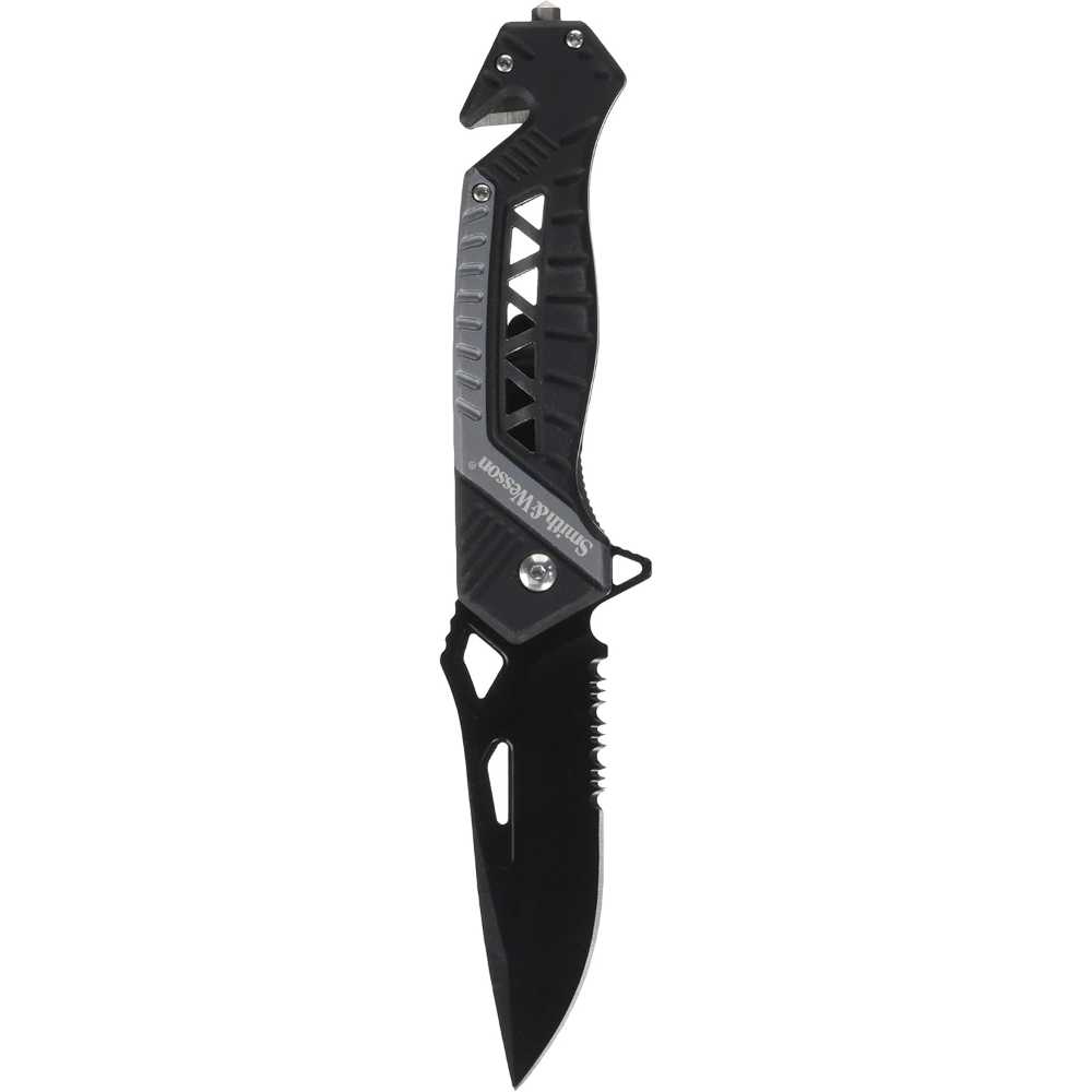 Smith & Wesson 3.4" Liner Lock Folding Knife w/ Glass Breaker & Seatbelt Cutter