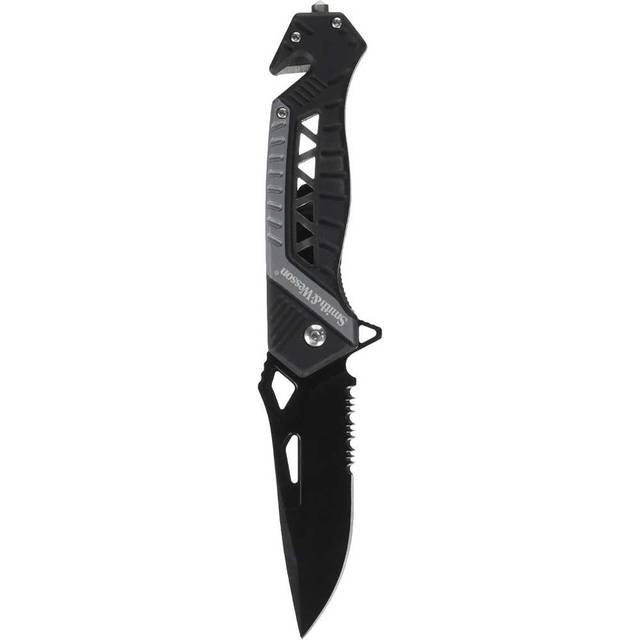 Smith & Wesson 3.4" Liner Lock Folding Knife w/ Glass Breaker & Seatbelt Cutter