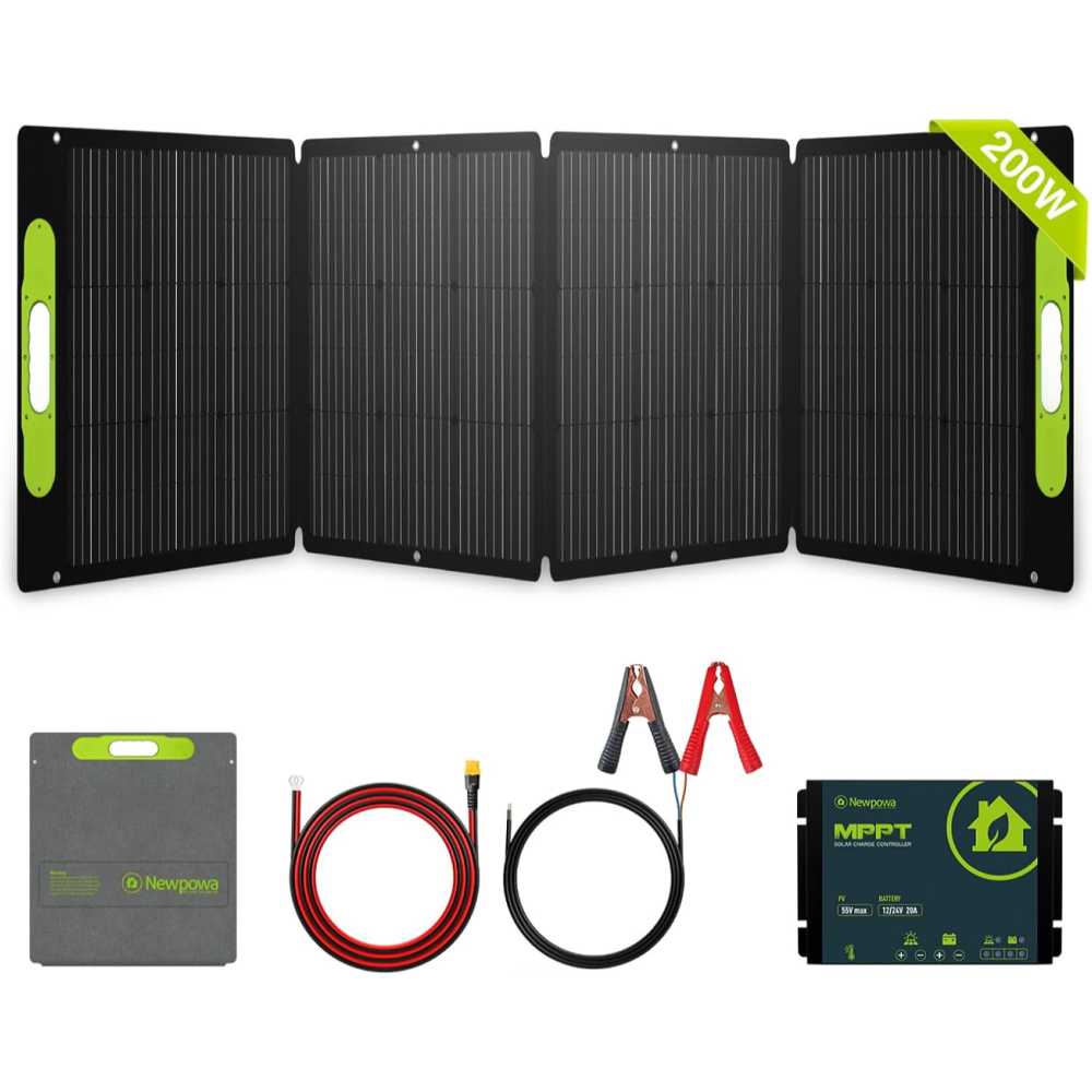 Newpowa 200W Portable Solar Panel Kit + 20A MPPT Controller