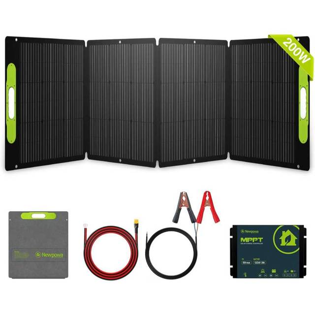 Newpowa 200W Portable Solar Panel Kit + 20A MPPT Controller