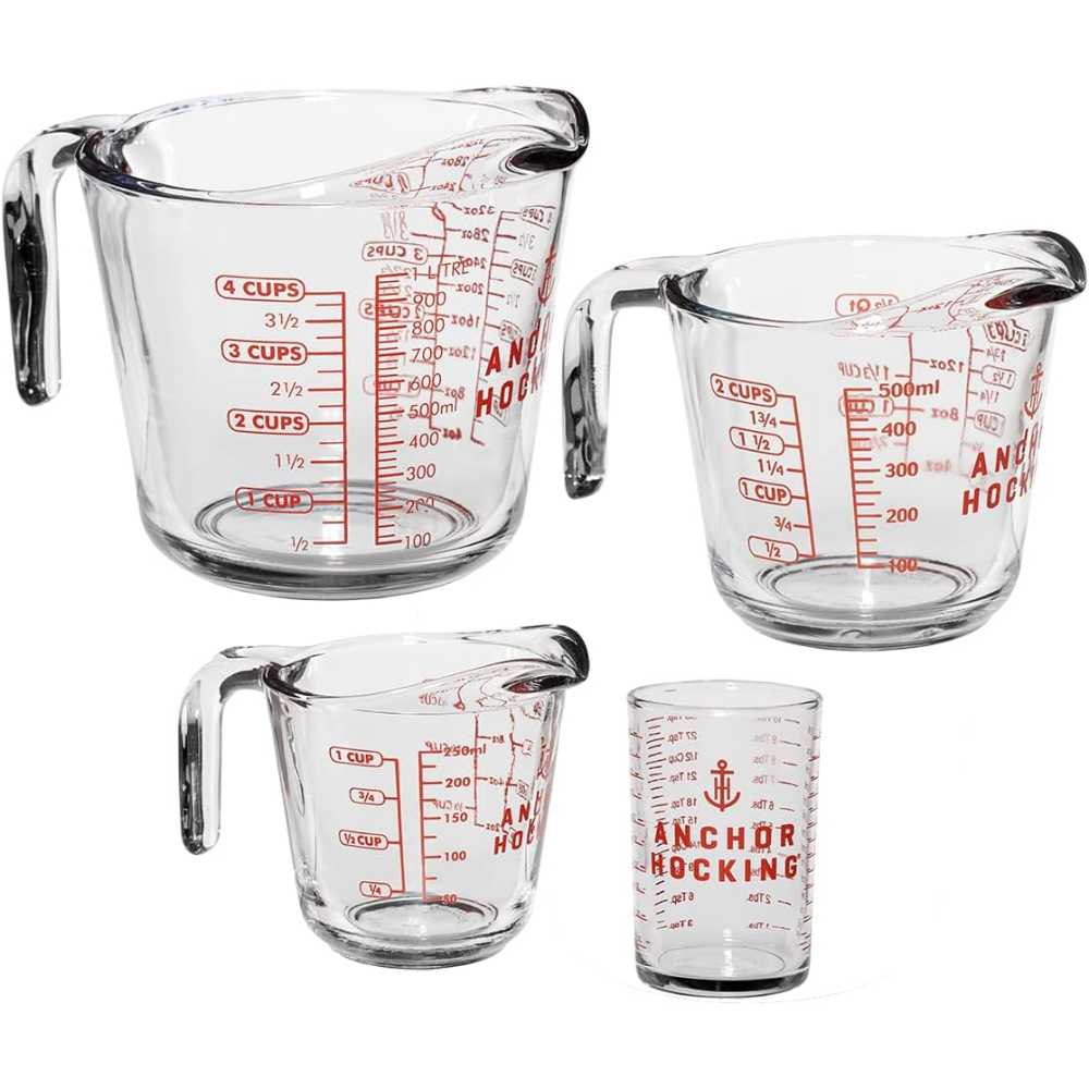 Prime Members: Anchor Hocking 4-Piece Glass Measuring Cup Set