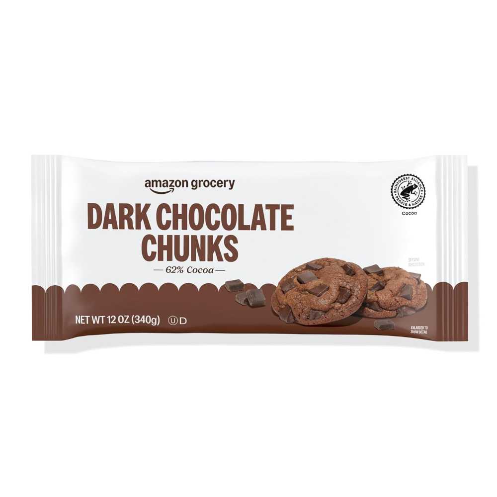 Amazon Grocery Dark Chocolate Chunks, 12 oz.