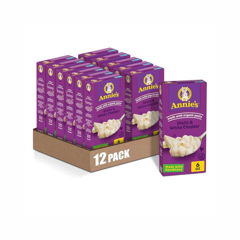 12-Pack Annie’s White Cheddar Shells Mac & Cheese w/ Organic Pasta