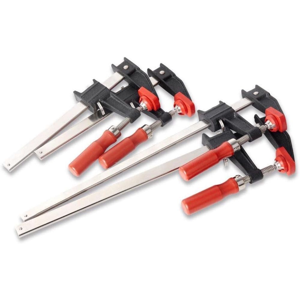 Bessey 600 lb. C-Clamp Set for Woodworking (2x 12" + 2x 6" Clamps)