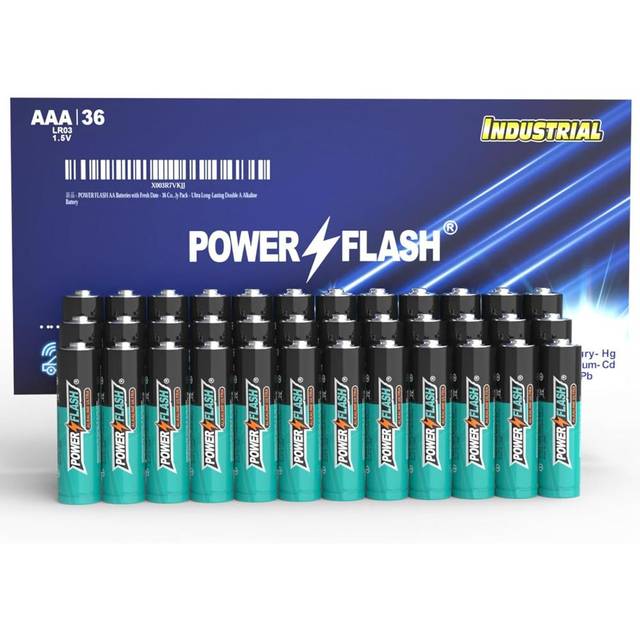 36-Pack Power Flash Alkaline AAA Batteries