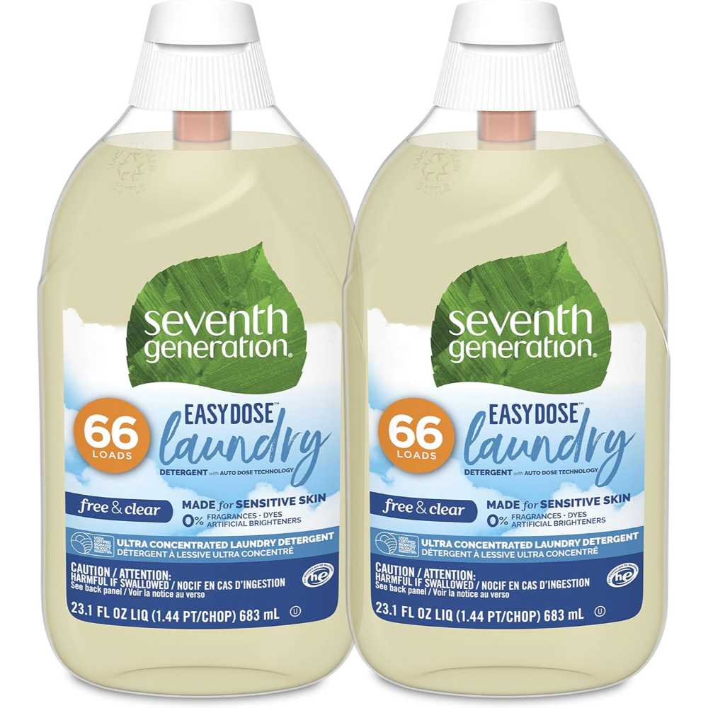 6-Pack Seventh Generation Easy Dose Ultra-Concentrated 66-Load Liquid Laundry Detergent, 23.1 oz. (Free & Clear)
