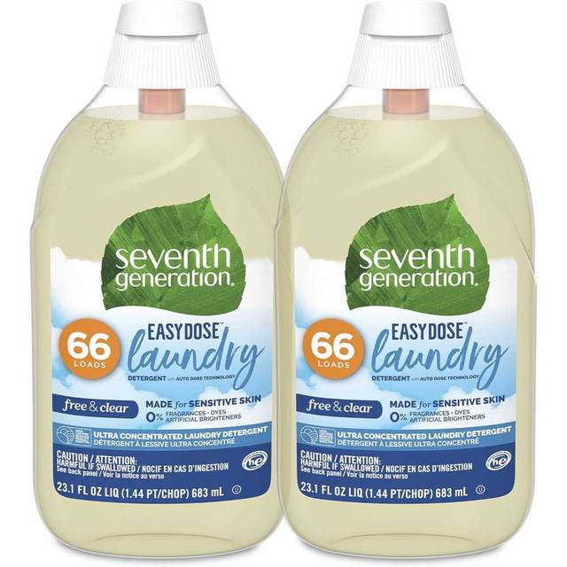 6-Pack Seventh Generation Easy Dose Ultra-Concentrated 66-Load Liquid Laundry Detergent, 23.1 oz. (Free & Clear)