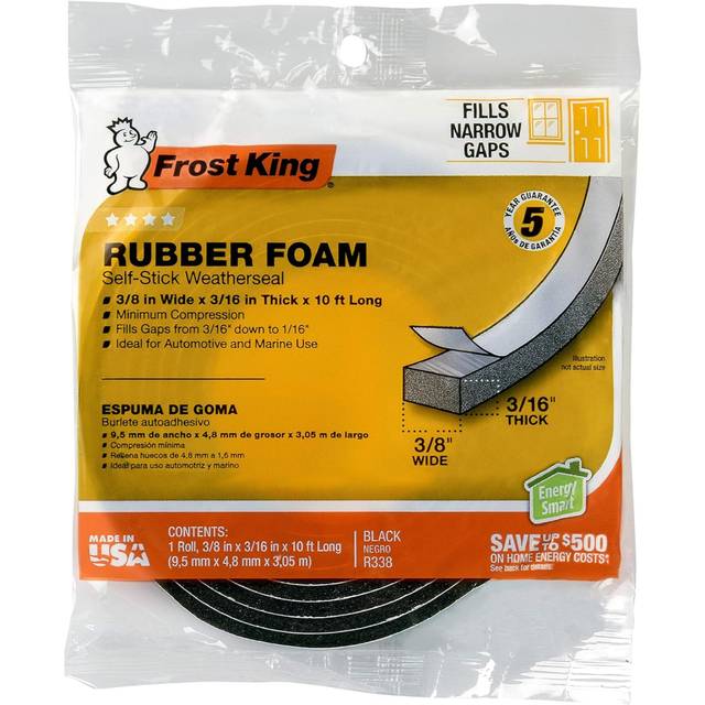 Frost King Self-Stick Rubber Foam Weatherseal (3/8" x 3/16" x 10')