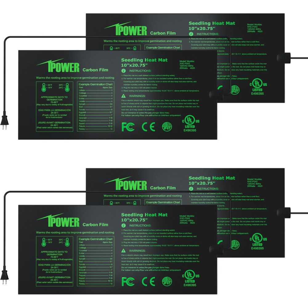 4-Pack iPower 10" x 20.75" Waterproof Seedling Heat Mat