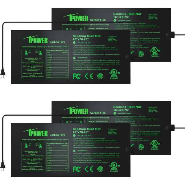 4-Pack iPower 10" x 20.75" Waterproof Seedling Heat Mat
