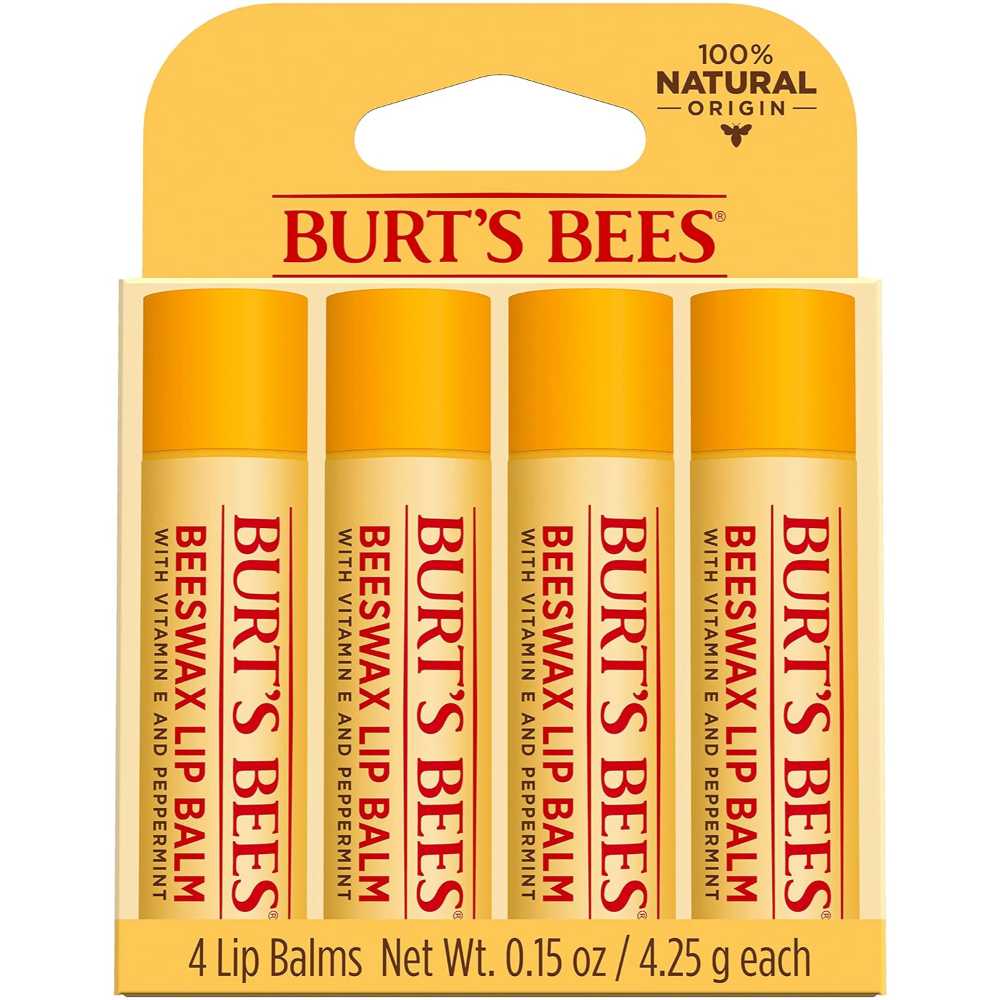 4-Pack Burt's Bees Beeswax Natural Lip Balm
