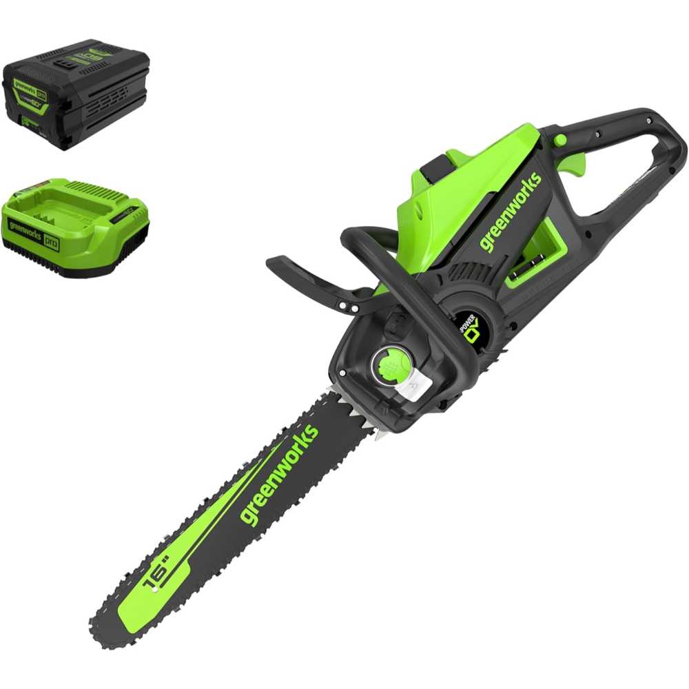 Greenworks 60V 16" Brushless Cordless Chainsaw w/ Battery and Charger