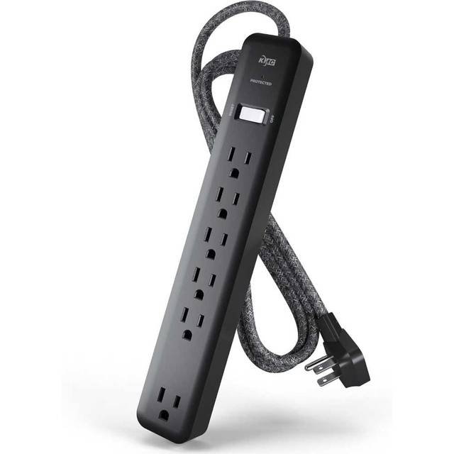 KMC 6-Outlet 1080J Surge Protector w/ 6' Braided Cord