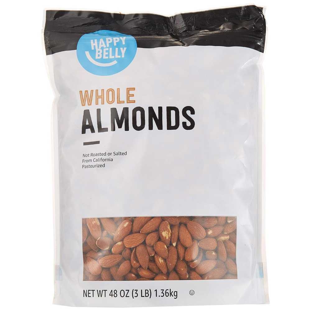 Happy Belly Whole Raw Almonds, 48 oz.