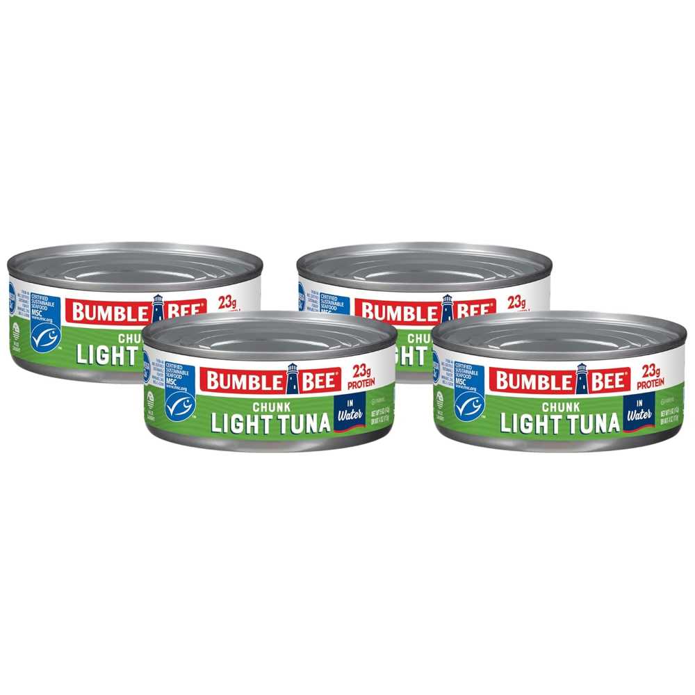 4-Pack Bumble Bee Chunk Light Tuna in Water, 5 oz.
