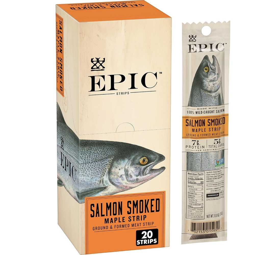 60-Pack EPIC Maple Smoked Salmon Strips