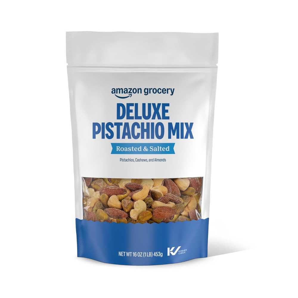 Prime: Amazon Grocery Deluxe Pistachio Mix, 16 oz.