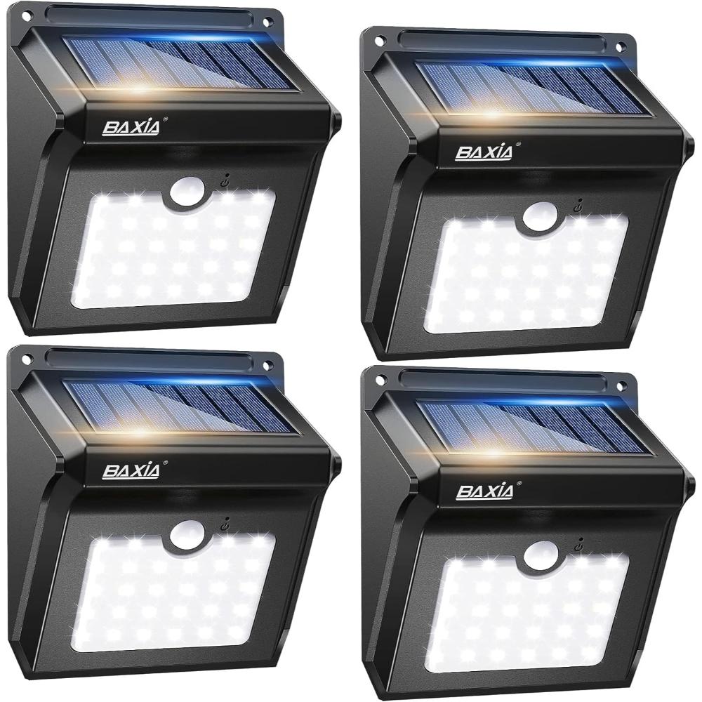 4-Pack Baxia Technology 400 Lumen Solar Motion Sensor Security Lights