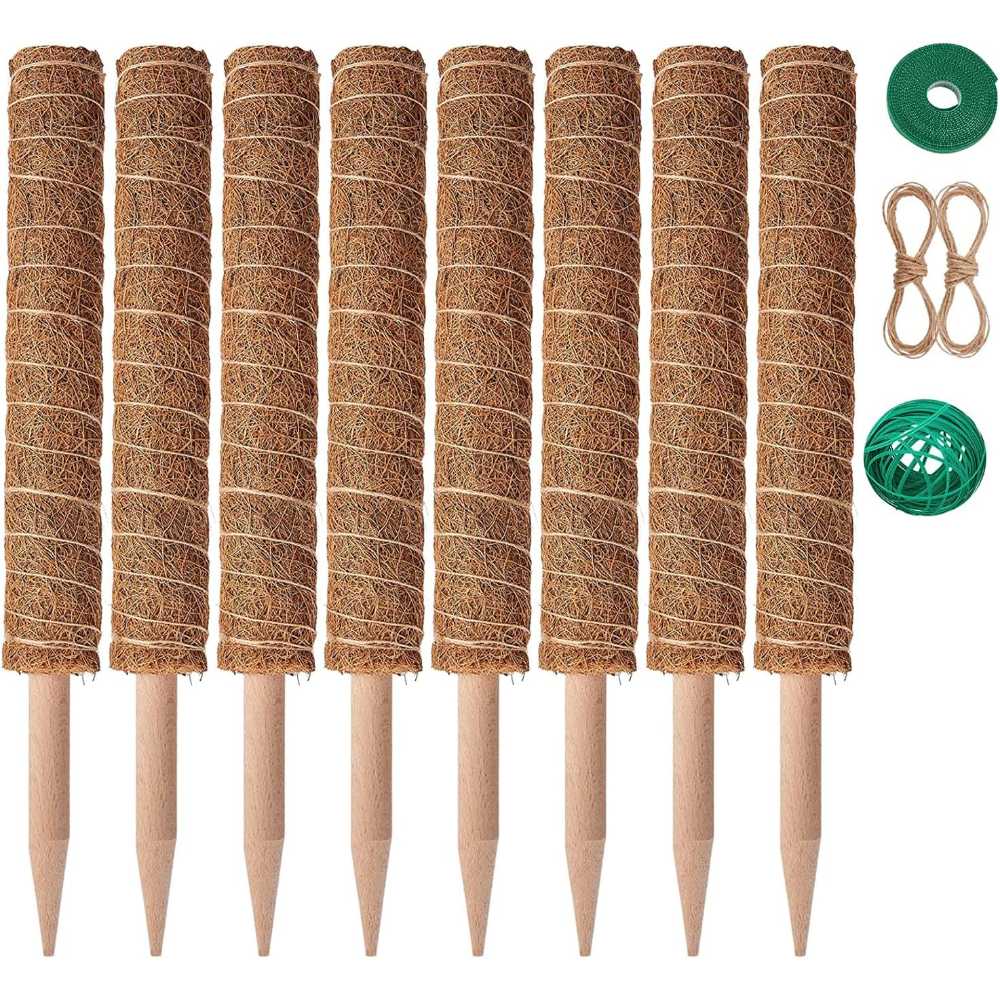 8-Pack Eibikdi 17" Coir Moss Poles for Plants