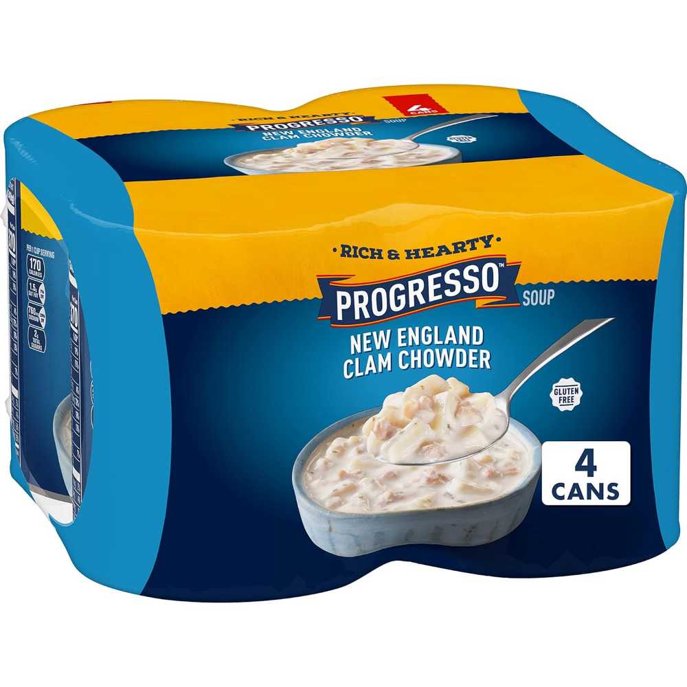 4-Pack Progresso New England Clam Chowder, 18.5 oz.