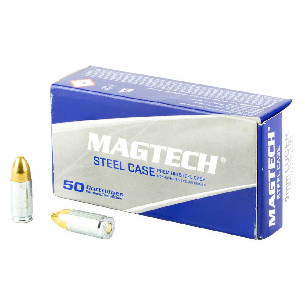 1000-Rounds Magtech 9mm FMJ Steel Case (115 Grain)