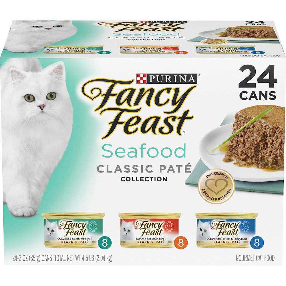 24-Pack Purina Fancy Feast Seafood Classic Pate Collection, 3 oz.