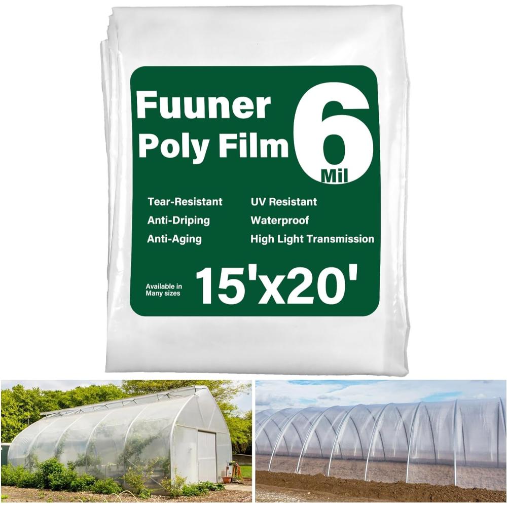 Fuuner Clear Greenhouse Sheeting (15' x 20')