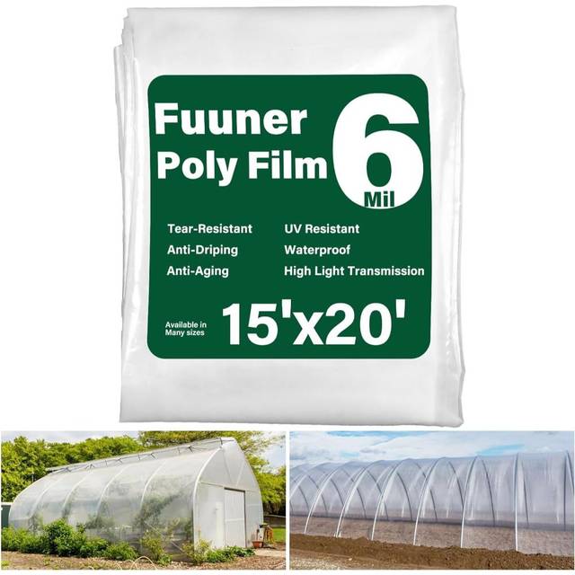 Fuuner Clear Greenhouse Sheeting (15' x 20')