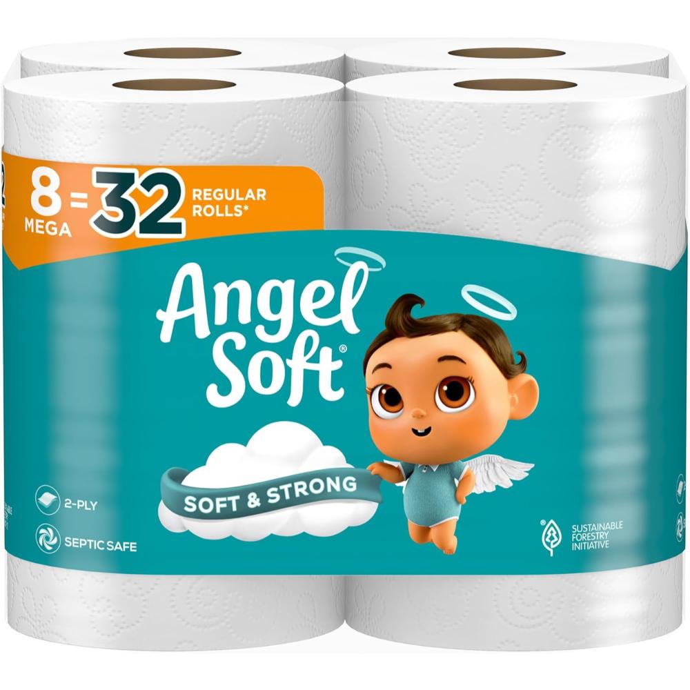 8-Pack Angel Soft Mega Rolls Toilet Paper = 32 Regular Rolls