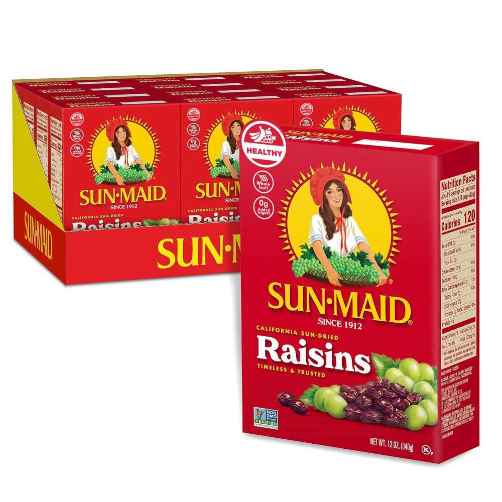 12-Pack Sun-Maid California Sun-Dried Raisins, 12 oz.