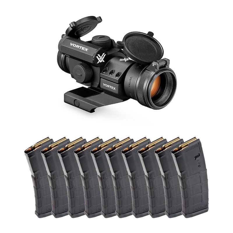 Vortex Strikefire II Red Dot + 10x Magpul PMAG Gen2 5.56x45 Magazines