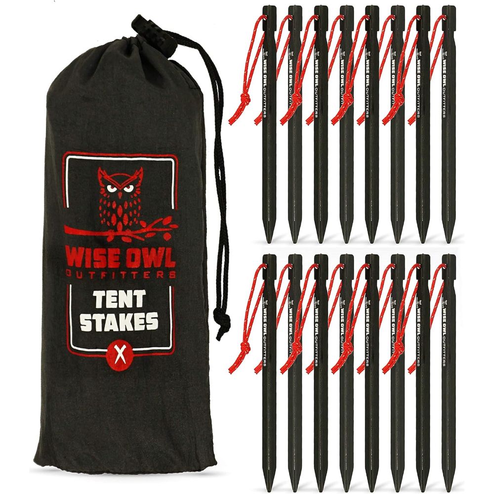 16-Pack Wise Owl Outfitters 7.25" Aluminum Tent Stakes