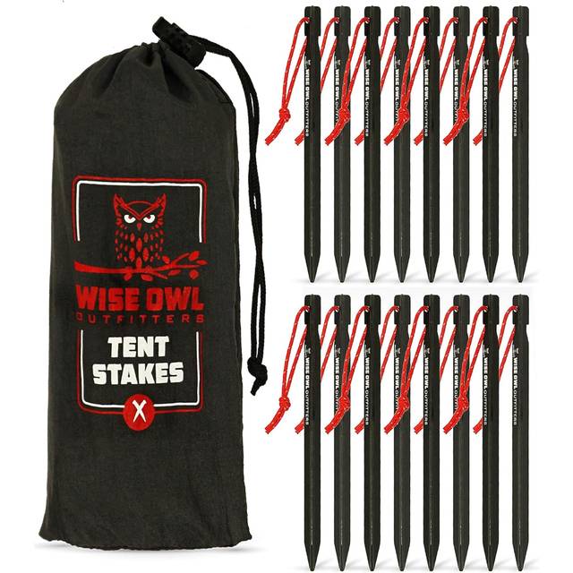 16-Pack Wise Owl Outfitters 7.25" Aluminum Tent Stakes