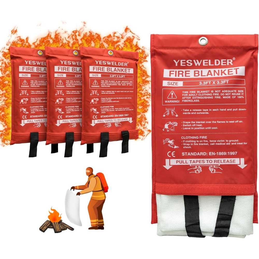 4-Pack YESWELDER Emergency Fire Blanket
