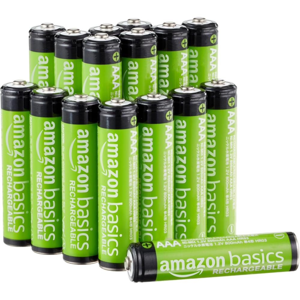 16-Pack Amazon Basics Rechargeable AAA Batteries (800 mAh)