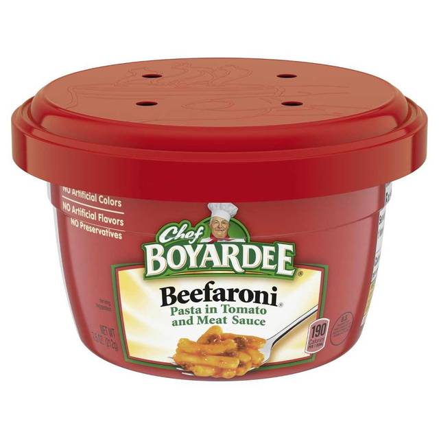 12-Pack Chef Boyardee Beefaroni Pasta Microwavable Bowls, 7.5 oz.