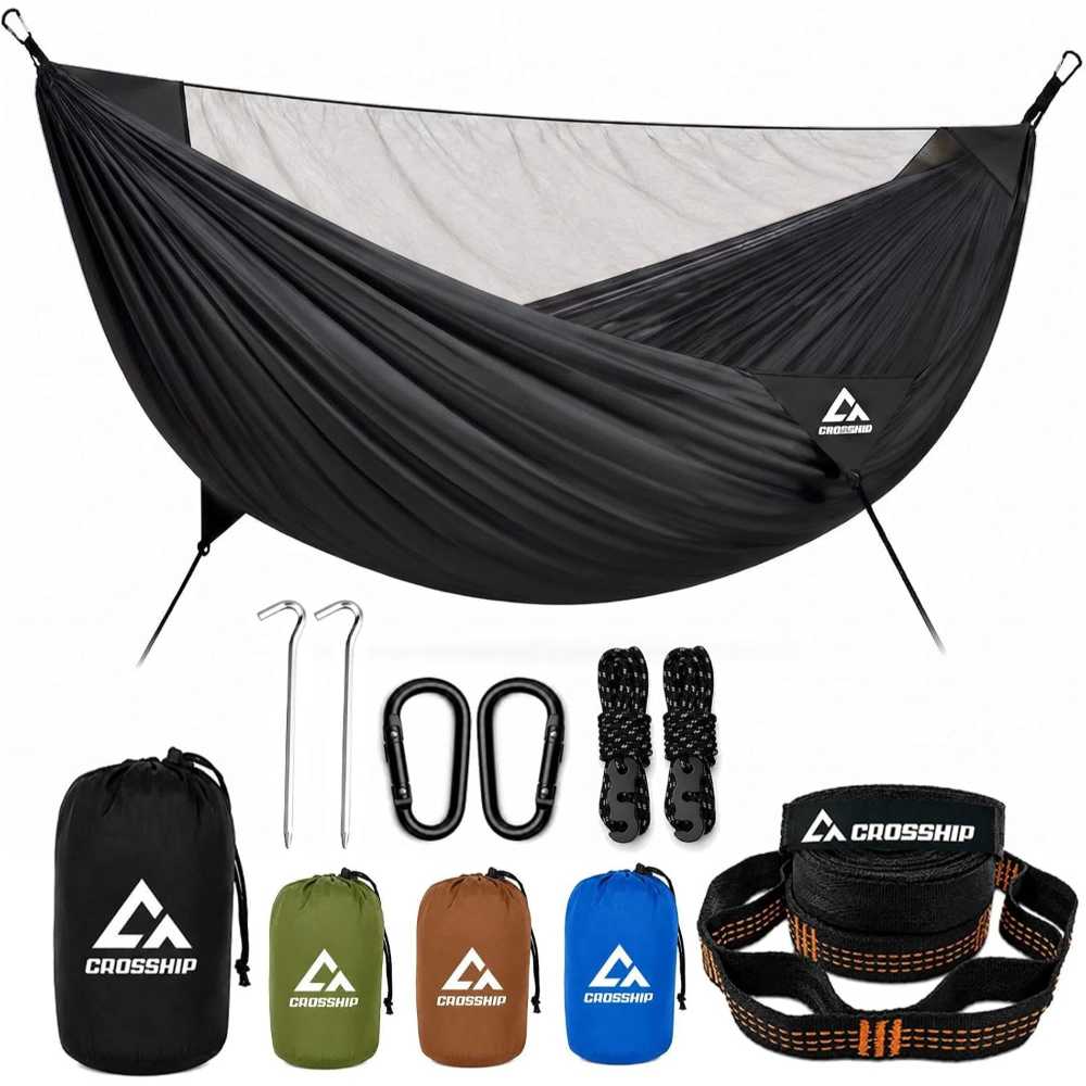Crosship Camping Hammock w/ Mosquito Net