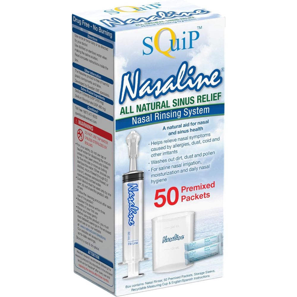 Squip Nasaline Nasal Rinsing Kit w/ 50 Saline Packets