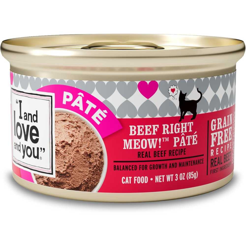 24-Pack I and love and you Grain-Free Wet Cat Food, 3 oz. (Beef Pâté)