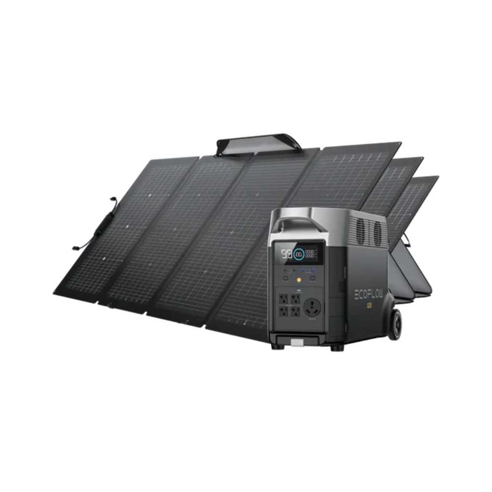 Ecoflow Delta Pro 3600Wh/3600W LiFePO4 Power Station + 3x Ecoflow 220W Solar Panels
