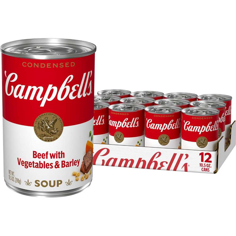 12-Pack Campbell's Condensed Beef Soup w/ Vegetables & Barley, 10.5 oz.