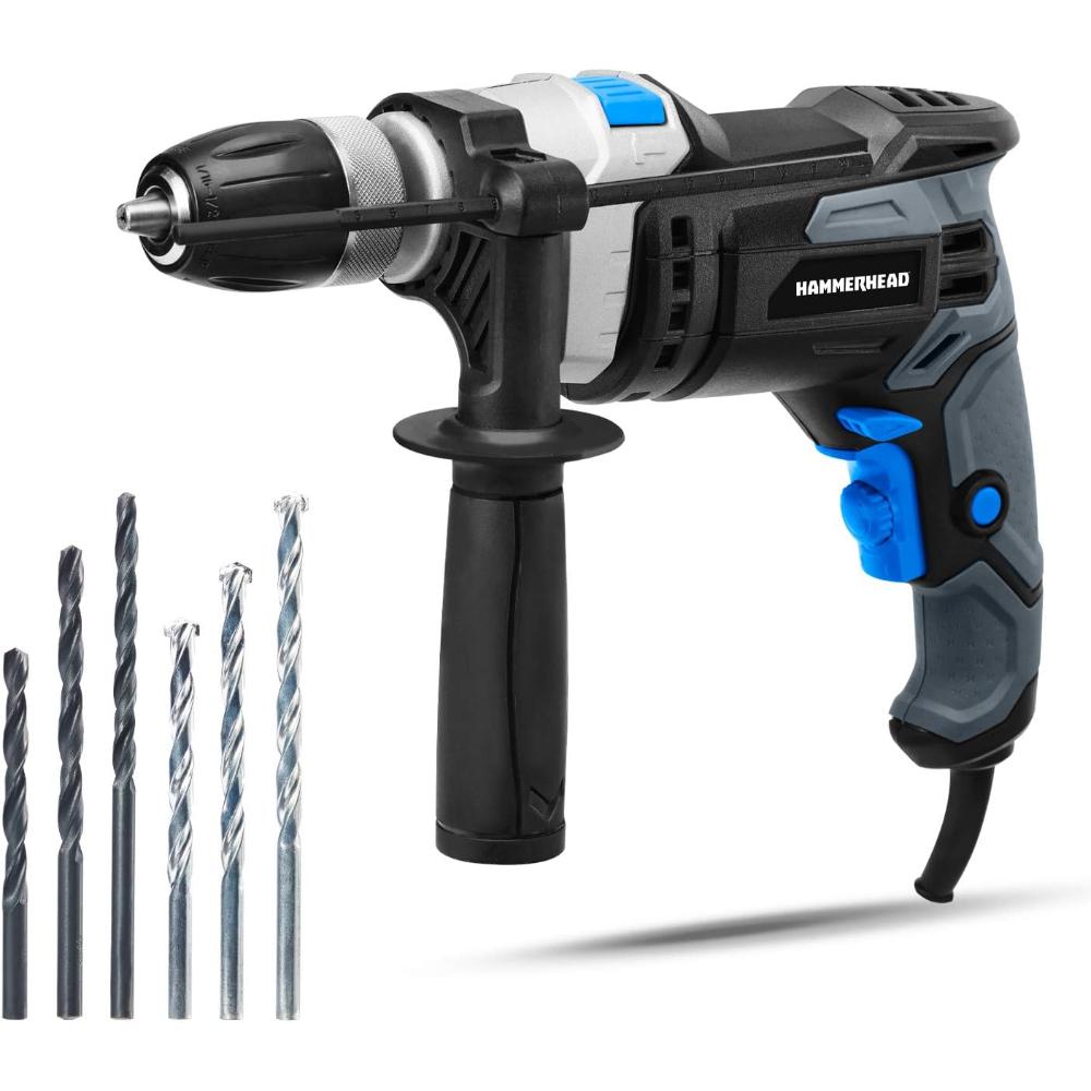 Hammerhead 7.5A 1/2" Variable Speed Hammer Drill w/ 6x Bits