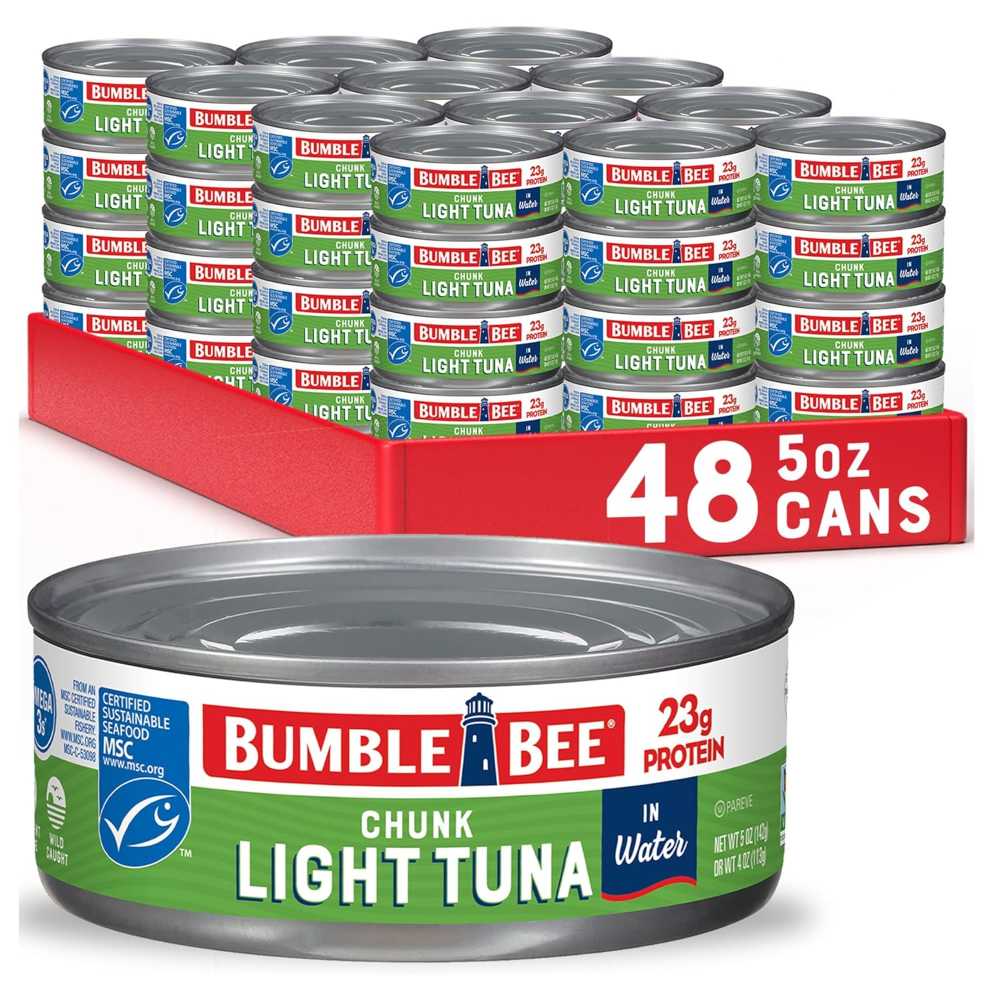 48-Pack Bumble Bee Chunk Light Tuna in Water, 5 oz. ($0.70/Can)