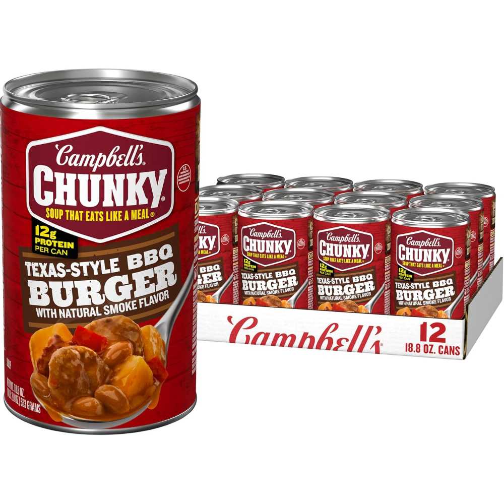 12-Pack Campbell's Chunky Texas-Style BBQ Burger, 18.8 oz.
