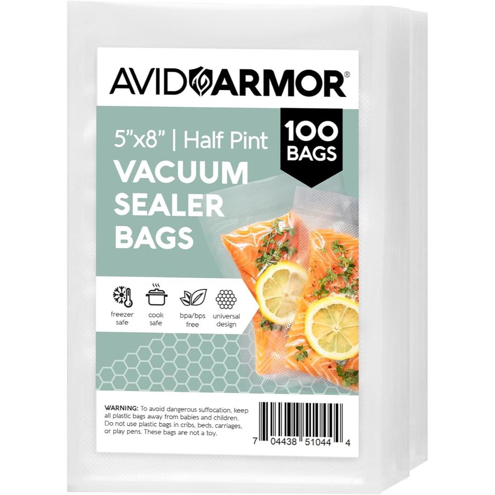 100-Pack Avid Armor Half-Pint 5" x 8" Vacuum Sealer Bags