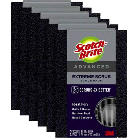 12-Pack Scotch-Brite Advanced Extreme Scrub Scours Pads for Grills & Grates