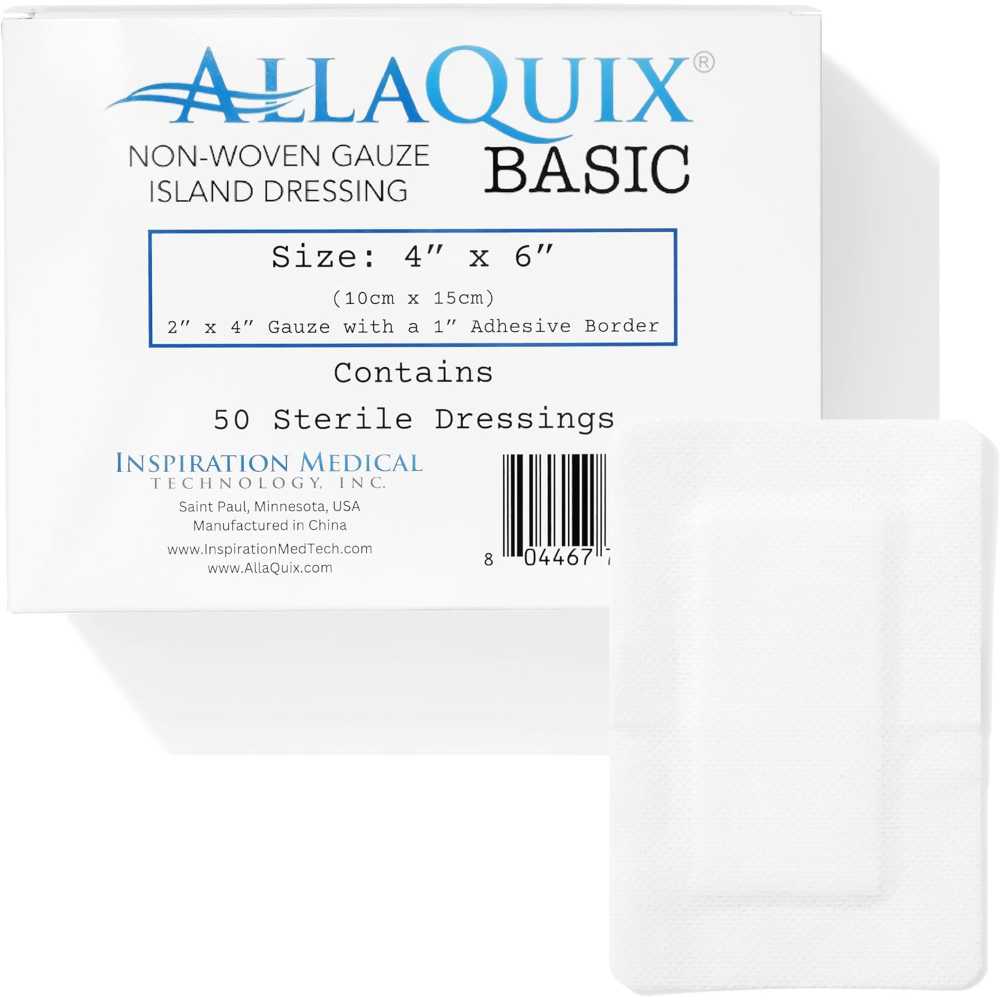 50-Pack AllaQuix Sterile Island Dressing (4" x 6")