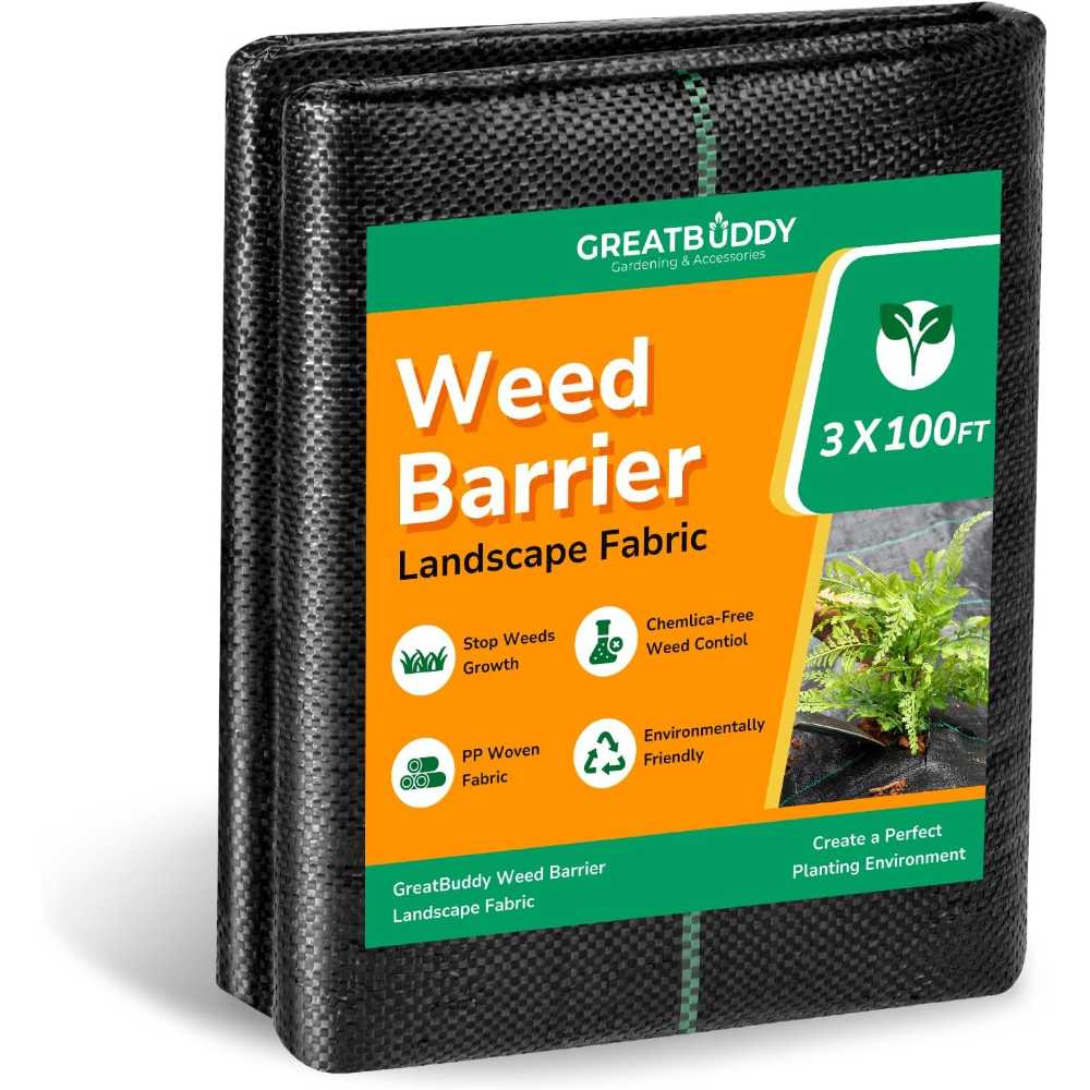 GreatBuddy 3' x 100' Weed Barrier Landscape Fabric