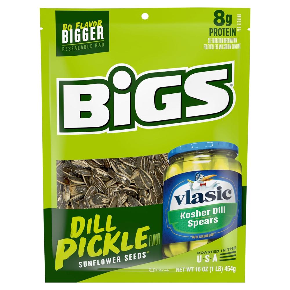 Bigs Vlasic Dill Pickle Sunflower Seeds, 16 oz.