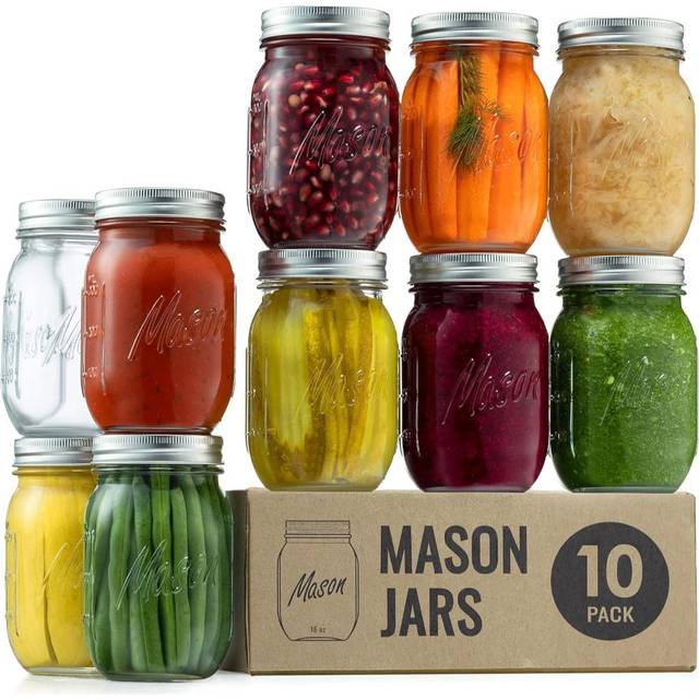 20-Pack Paksh Novelty Regular Mouth Mason Jars w/ Lids (16 oz.)